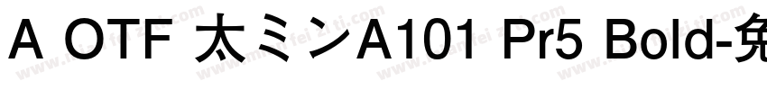 A OTF 太ミンA101 Pr5 Bold字体转换